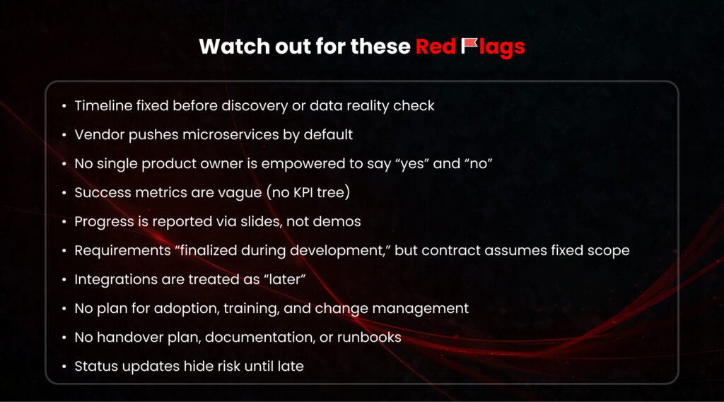 Watch out for red flag checklist